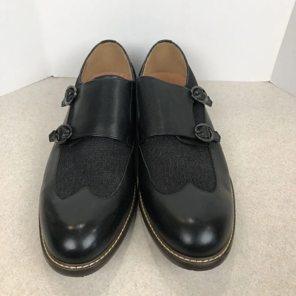 VINTAGE FOUNDRY CO Men's Morgan Monk Strap Shoes Black Size 10 Dress‎ Shoe